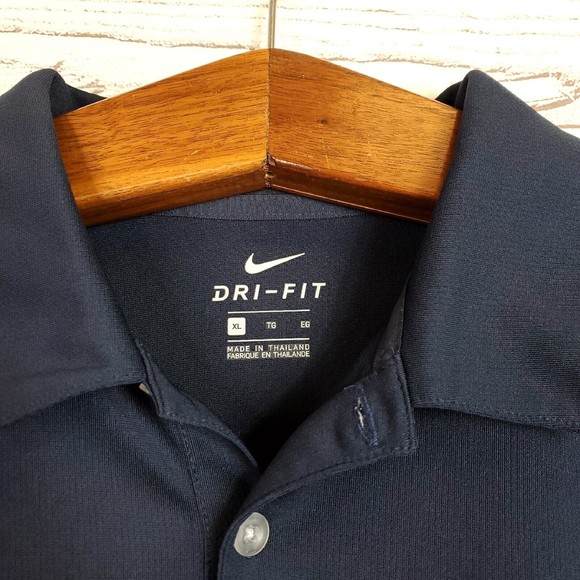 Nike Golf Dri-Fit Vertical Mesh Polo Shirt Mens Size XL Navy Short Sleeve NWT - Picture 5 of 10